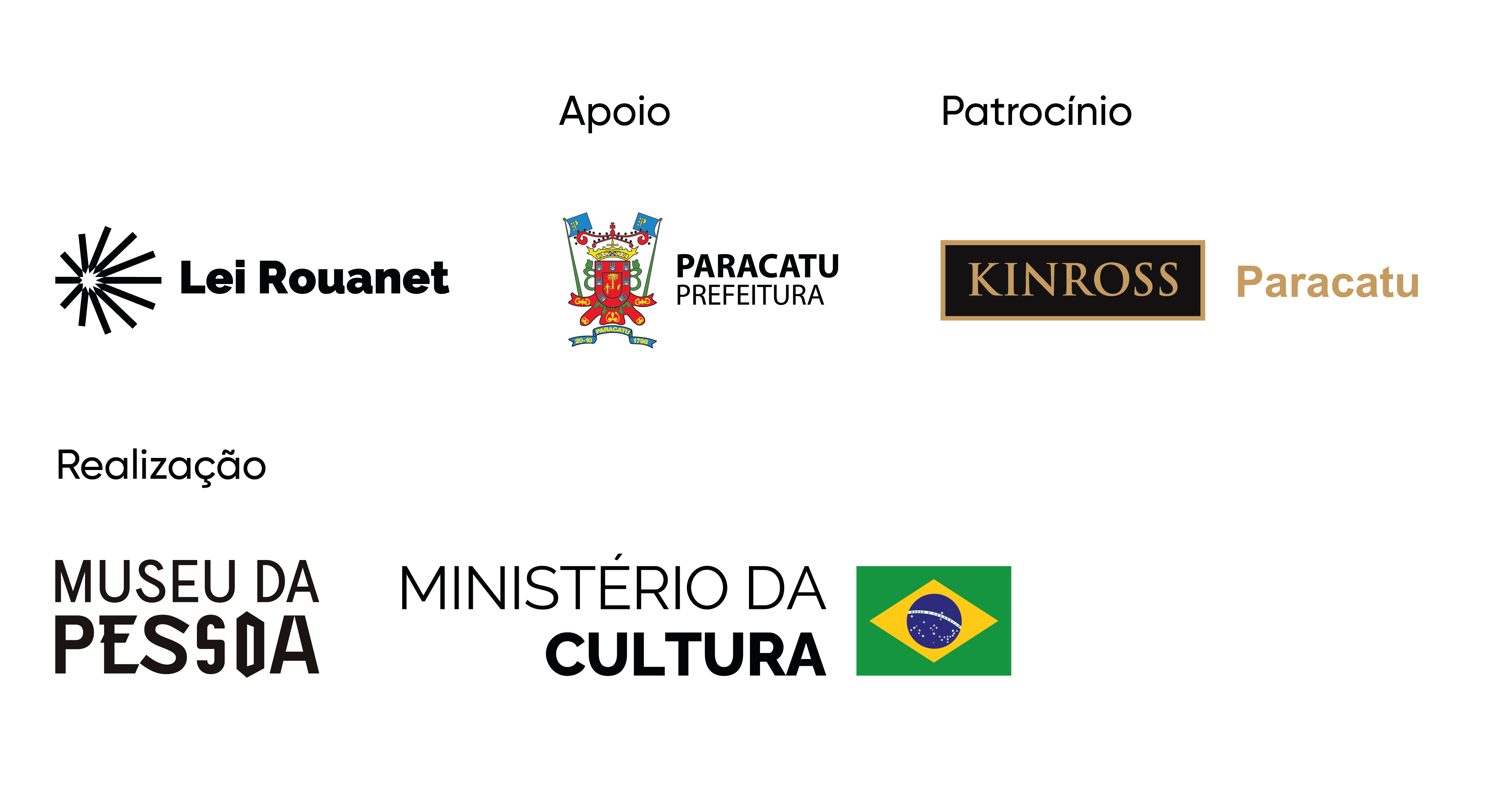 Imagem com os logos dos patrocinadores e colaboradores da Mostra Educativa organizada pelo Museu da Pessoa.