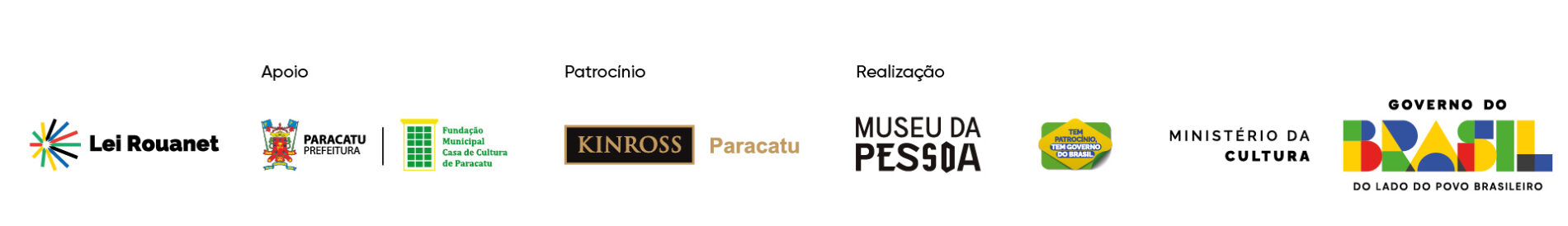 Imagem com os logos dos patrocinadores e colaboradores da Mostra Educativa organizada pelo Museu da Pessoa.