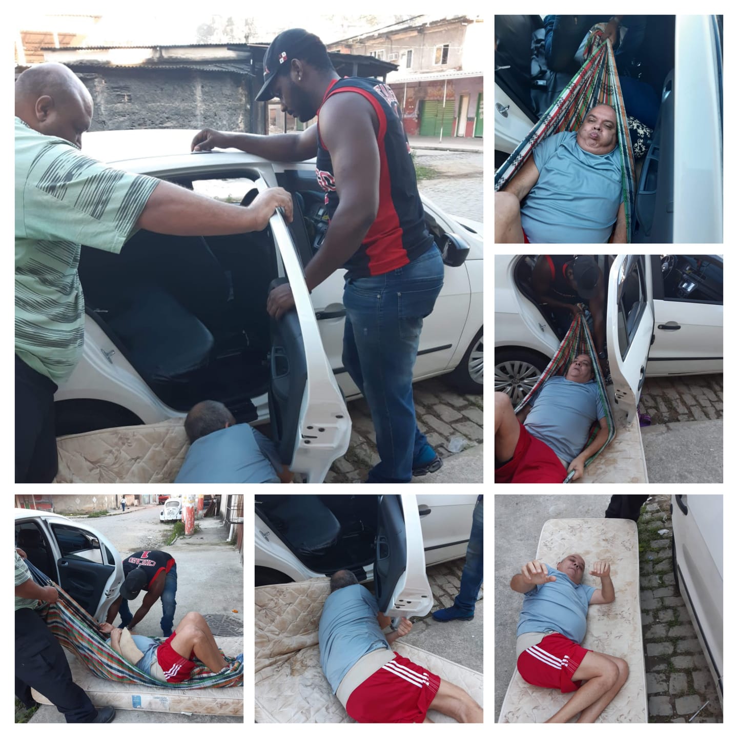 Não conseguia andar e sentar. Era arrastado pelo chão através de um colchão ou lençol.
