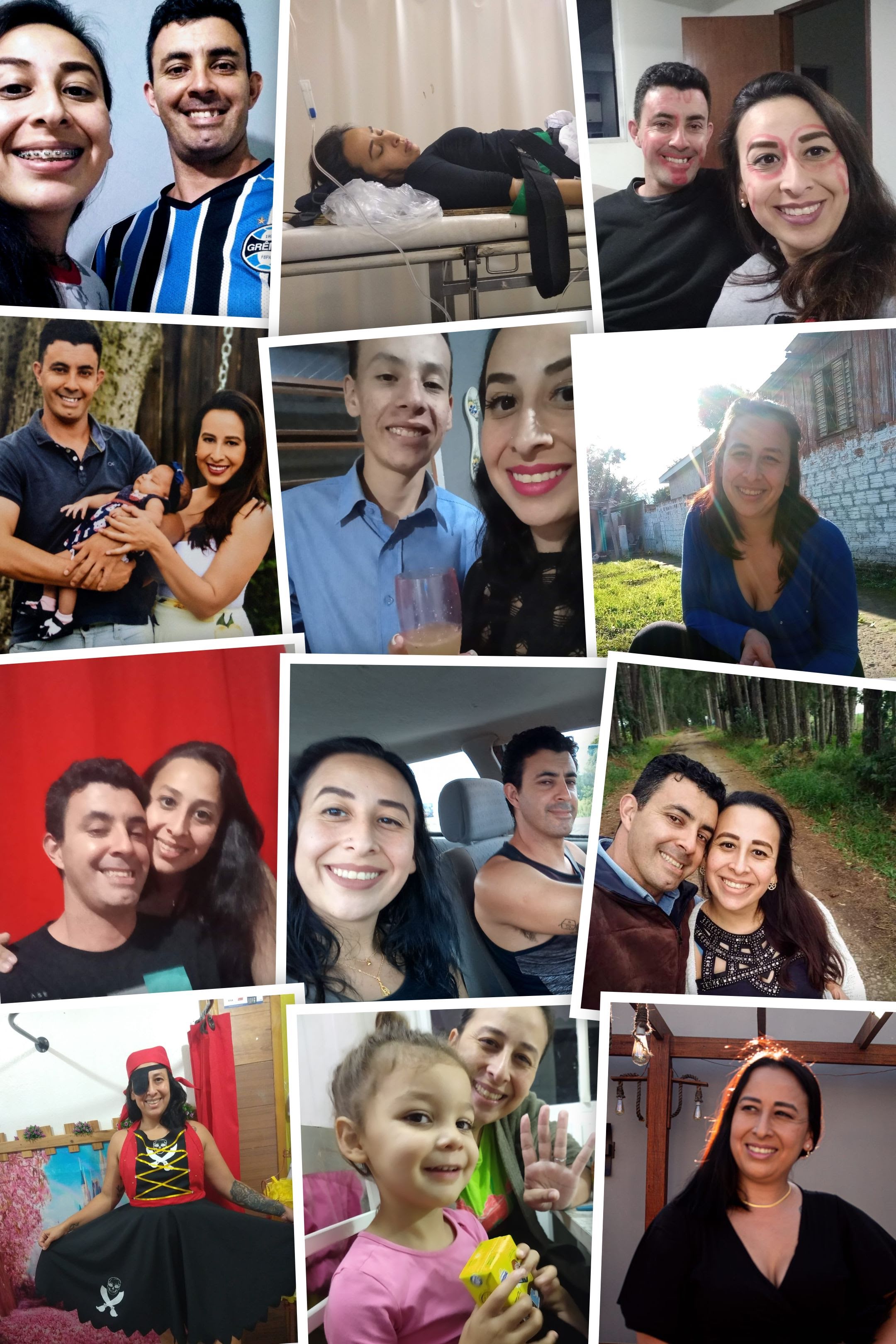 Em vários momentos nossos.  
Datas diferentes 
Meu marido amava fotos 