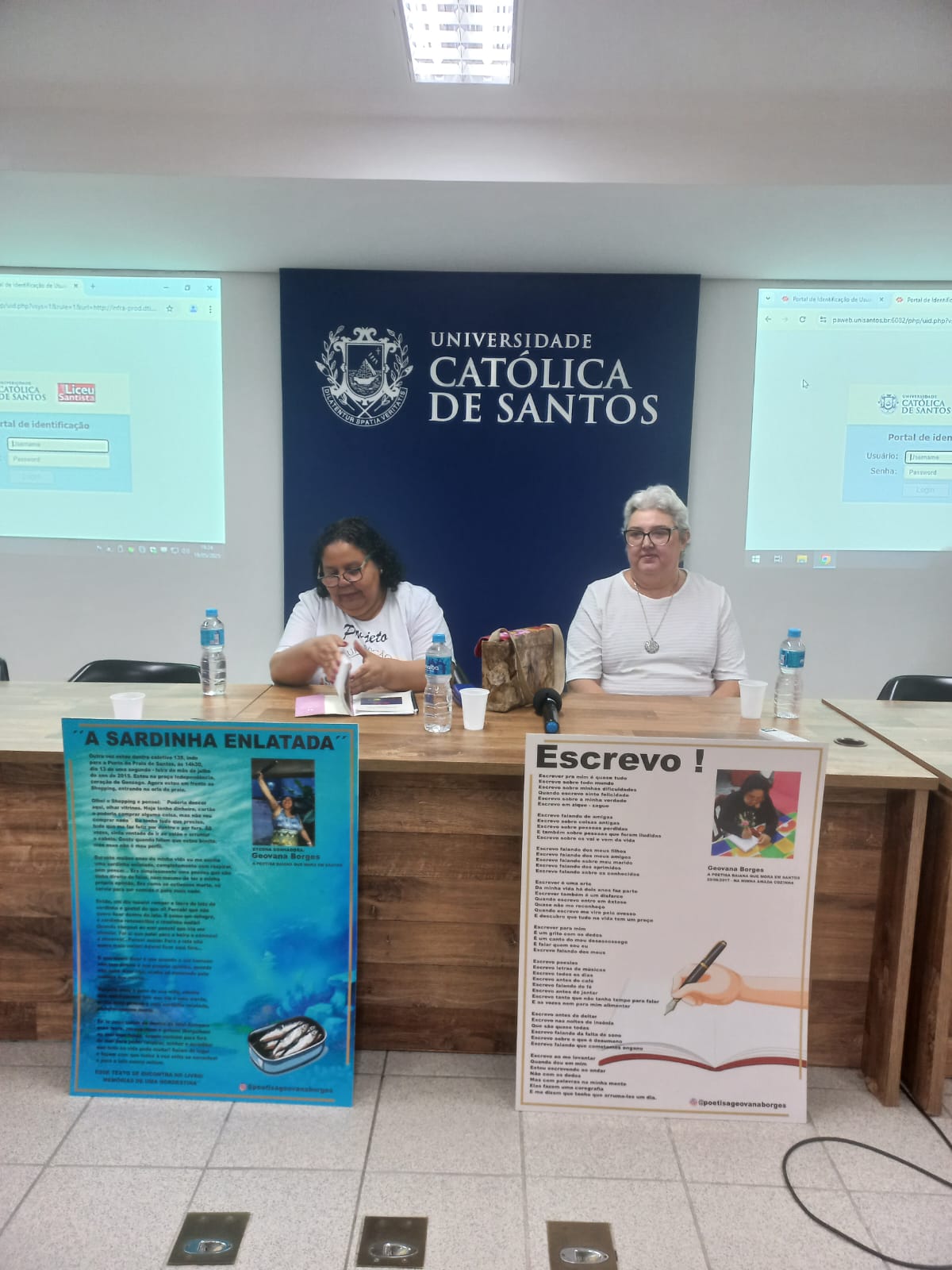 Fui ver para fazer uma palestra os alunos de licenciatura em letras, por ser uma ex aluna do ceeja Archimedes José Bava, um colégio para jovens e adultos aqui em Santos.