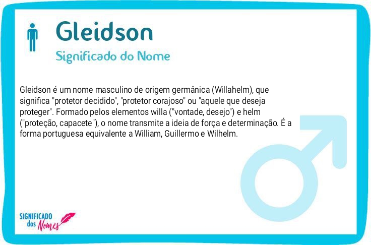 Qual é origem do significado nome Gleidson 